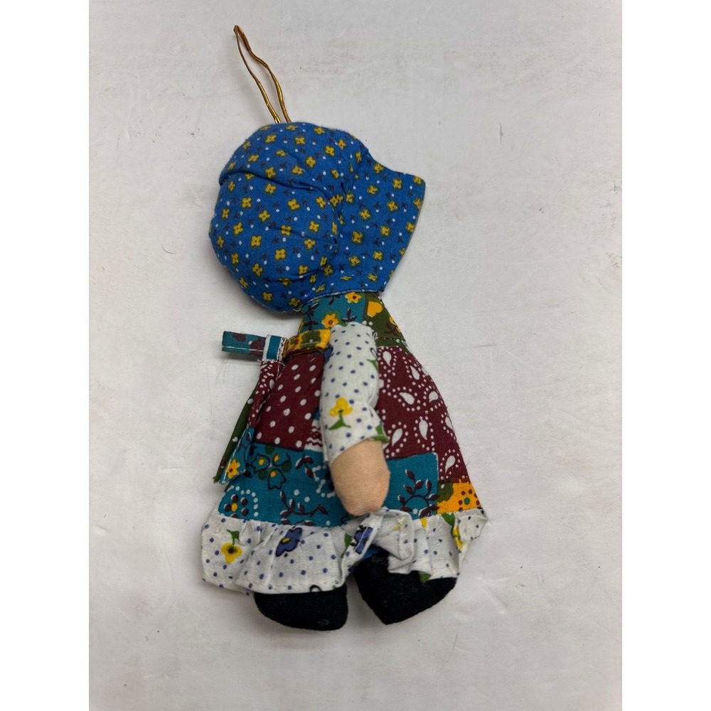 Vintage Holly Hobbie Rag Doll Ornament American Greetings Patchwork Blue Bonnet